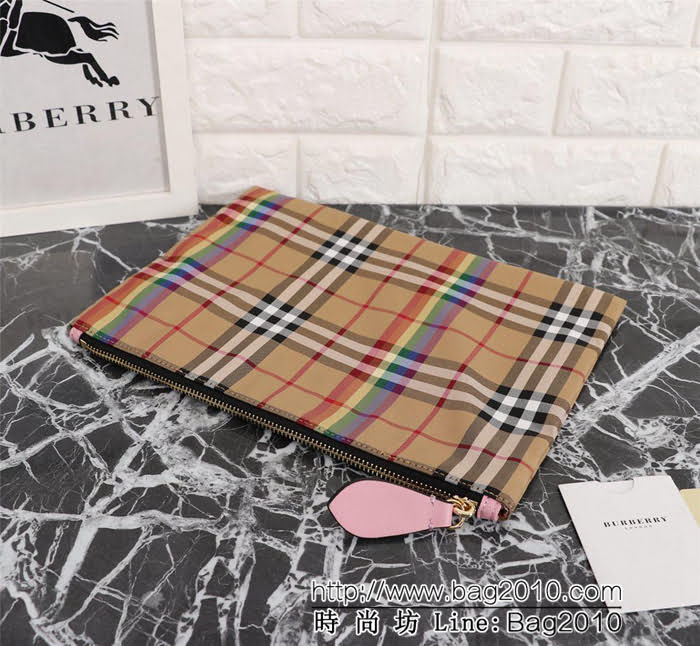 BURBERRY巴寶莉 棉質帆布購物袋 vitage復古格紋 款號2133  Bhq1064
